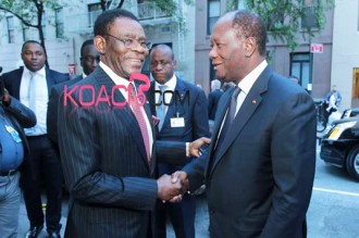 Côte d'Ivoire : A New York, Alassane Ouattara s'entretient avec Nguema et Mahama 